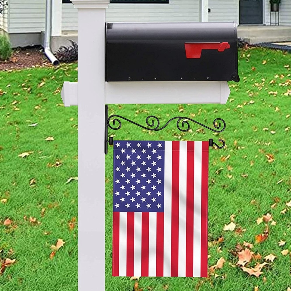 NWT HCX Black Wall Garden Flag Holder Stand Wall Stand Mailbox Pole Hanger Porch - Picture 2 of 9